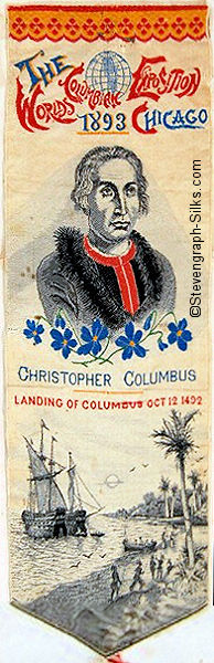 Bookmark with words and portrait of Columbus