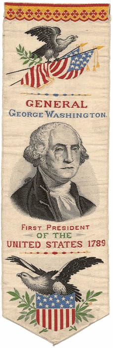 Bookmark with portrait of George washington and words