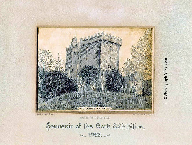 view of a castle with woven title "Blarney Castle" and full printed title