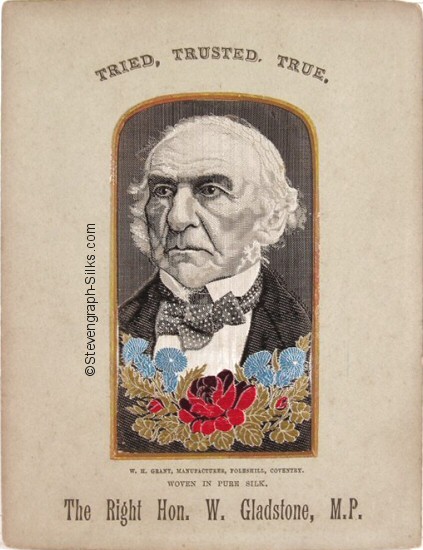 The Right Hon. W. Gladstone, M.P. (with flowers)
