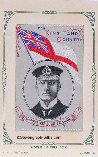 Colour portrait of the Admiral, with British Naval White Ensign