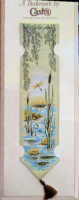 J & J Cash woven bookmark, with no words, but titled: Water Lilies