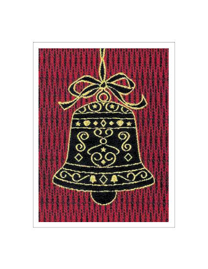 J & J Cash woven Christmas card, with no words, but titled: BELL
