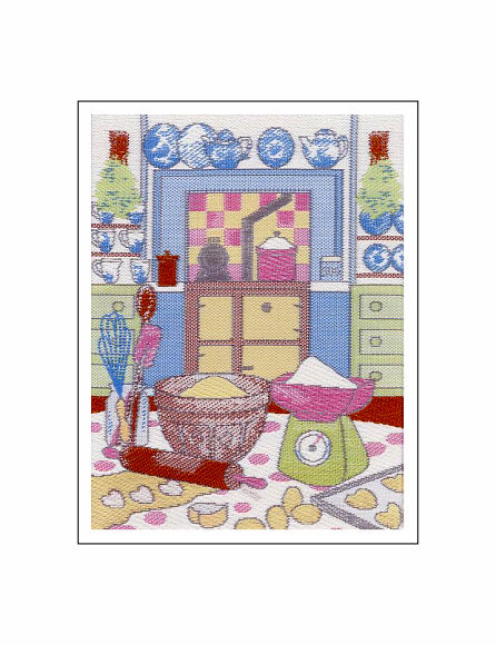 J & J Cash woven Nostalgic card, with no words, but titled: BAKING