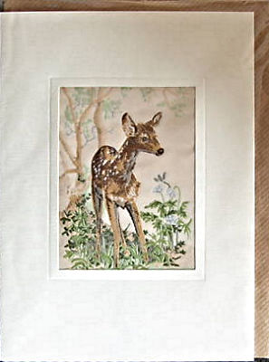 J & J Cash woven card, with no words, but picture of a Deer