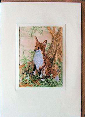 J & J Cash woven card, with no words, but picture of a fox