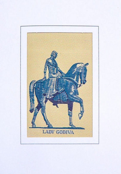 J & J Cash woven card, with title words: LADY GODIVA