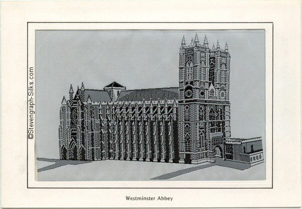 Black and white silk image of Westminster Abbey