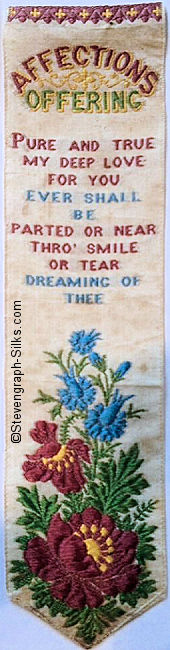 Bookmark with title words, words of two verses and image of flowers