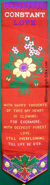 Bookmark with title words, image of flowers, more words of verse and ending with leaves and berries