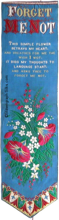same bookmark woven with blue background colour