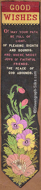 Bookmark with title words, words of verse, and image of flowers
