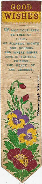 Bookmark with title words, words of verse, and image of flowers
