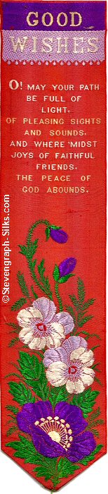 same bookmark, but with red coloured background silk