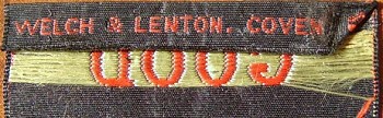 weavers name woven on reverse top turn-over of this bookmark