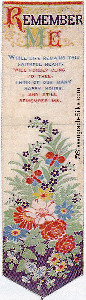 Bookmark with title words, short verse and large image of flowers