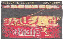 Woven credit to "WELCH & LENTON. COVENTRY", on the reverse top turnover of this bookmark