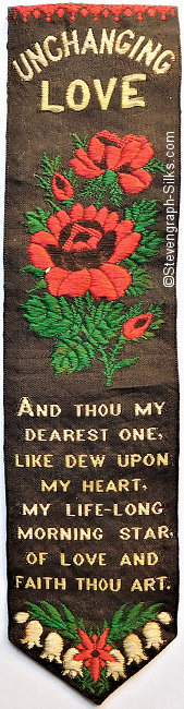 Title words, image of flowers, and words of a verse