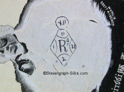 Diamond Registration mark printed on reverse of this silk