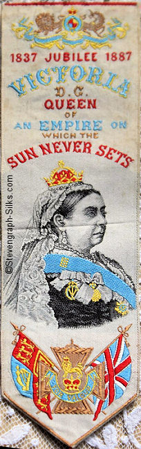 Bookmark with Queen Victoria, and Royal Standards