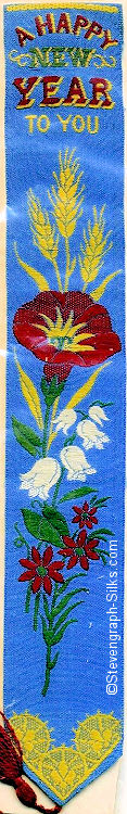 bookmark with title words and picture of wheat stalks and flowers