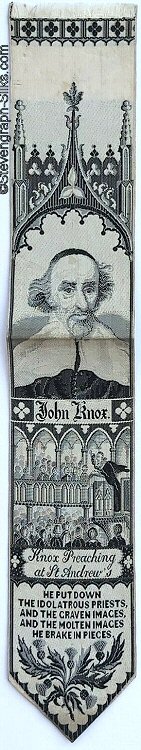 Bookmark with words and portrait image of John Knox