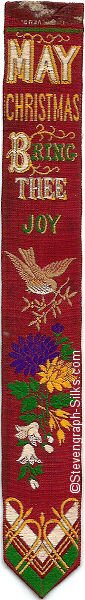 Bookmark with words and image of bird and flowers