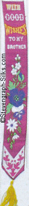 Bookmark with title words and image of various flowers