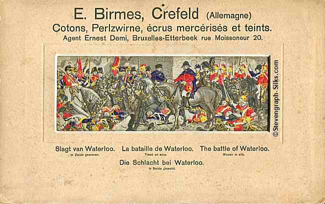 silk picture with card overprinted with German company name