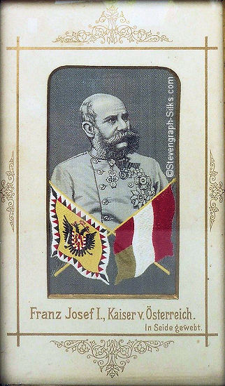 Silk portrait of Franz Josef 1 of Austria, as an older man