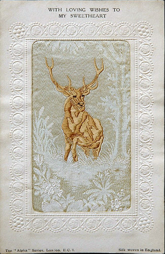 Stevens Alpha series postcard with image of a stag and printed title words only