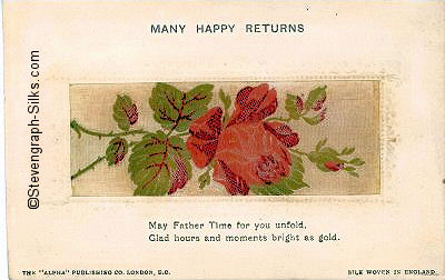 Stevens Alpha series postcard with red rose