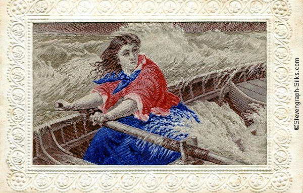 scene of Grace Darling rowing her boat.