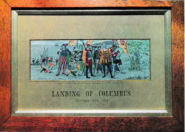 image of the Stevengraph, Landing of Columbus
