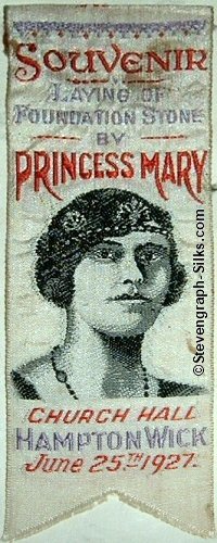 Bookmark with title words and portrait image of Princess Mary