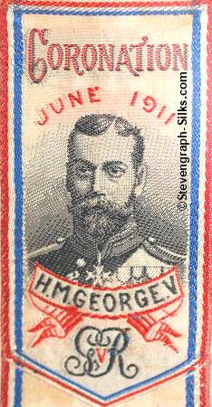 Bookmark with title words and portrait image of George V