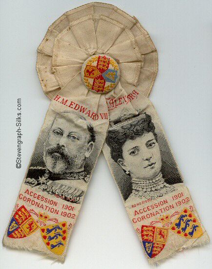 Rosette with ribbon of Edward VII and Alexandra