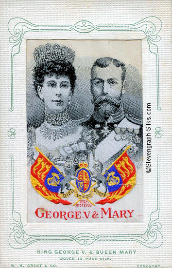 colour image of His Majesty King George V and Queen Mary