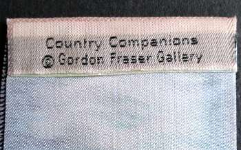 Gordon Fraser copyright notice woven on the reverse top turn-over of this bookmark
