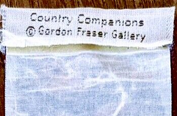 Gordon Fraser copyright notice woven on the reverse top turn-over of this bookmark