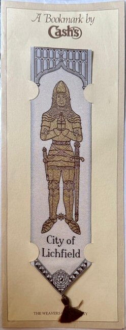 J & J Cash woven bookmark, with words of City of Lichfield