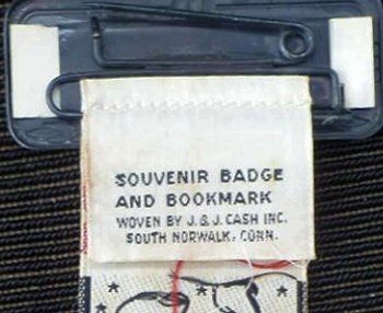 woven Cash credit on the reverse of this bookmark
