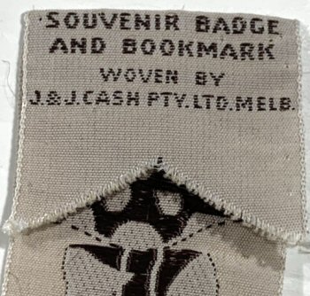 woven Cash credit on the reverse of this bookmark