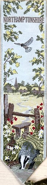 Cash's woven bookmark with woven title words