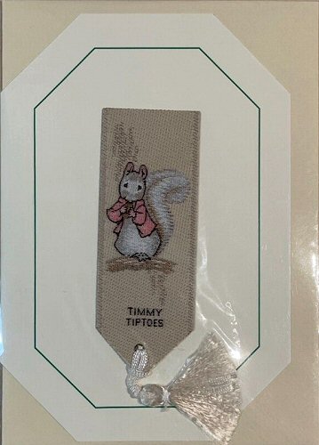 Cash's greeting card, with an attached woven bookmark titled: TIMMY TIPTOES