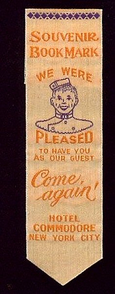 J & J Cash USA woven bookmark, with title words