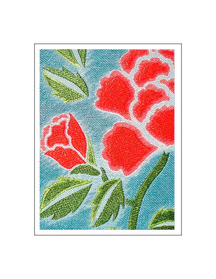 J & J Cash woven greetings card, with no words, but titled: ROSE