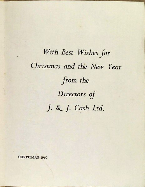 J & J Cash's 1960 own Christmas card