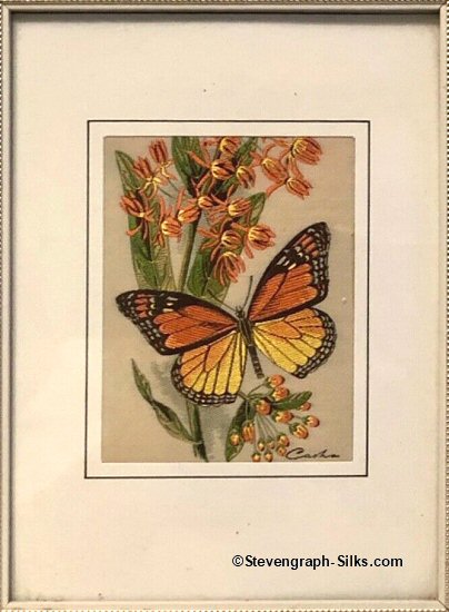 J & J Cash woven butterfly card, with no title words, but picture of a Monarch butterfly