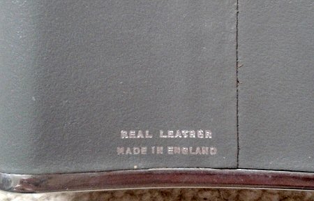 close up of printing on back of the flask